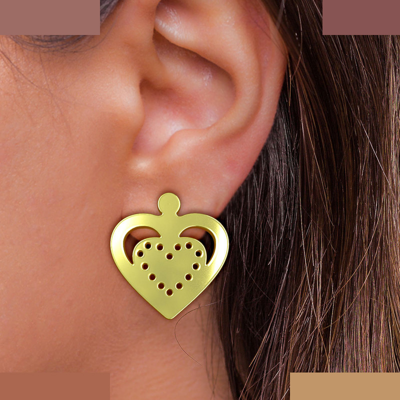 نیم ست طلا 18 عیار زنانه مدوپد مدل قلب کد NA11495