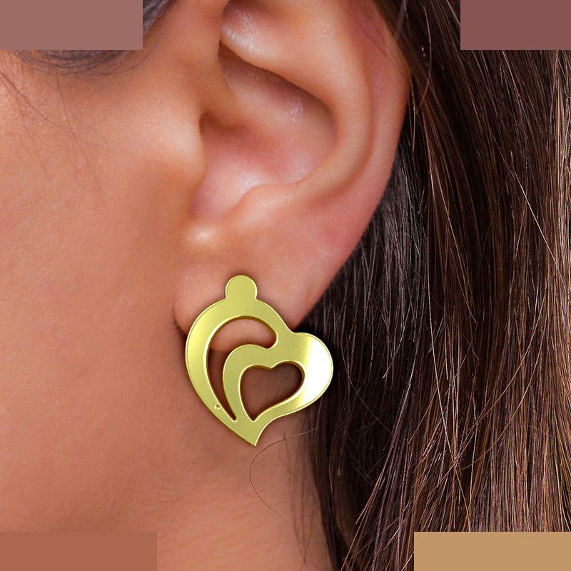 نیم ست طلا 18 عیار زنانه مدوپد مدل قلب کد NA11656