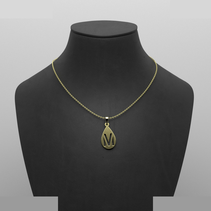 گردنبند طلا 18 عیار زنانه مدوپد مدل حرف M کد RR2-1-1269
