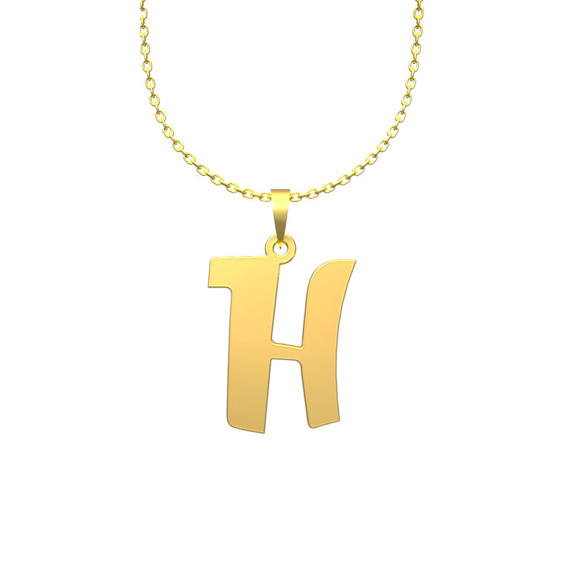 گردنبند طلا 18 عیار زنانه مدوپد مدل حرف H کد H3-1-1021