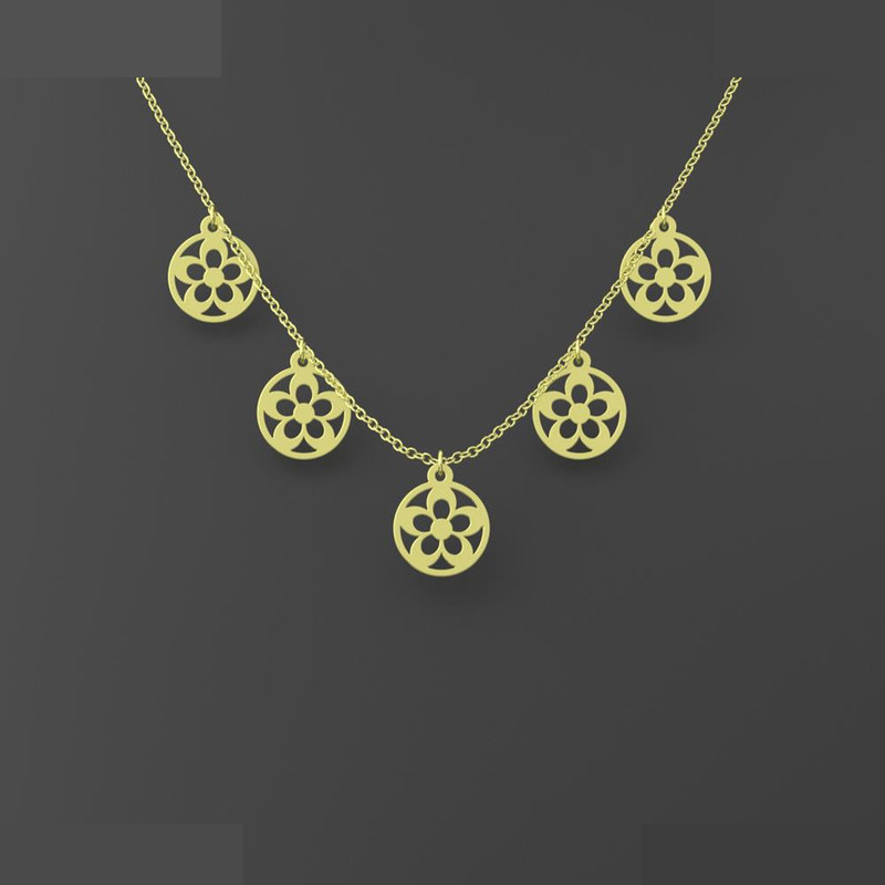 گردنبند طلا 18 عیار زنانه مدوپد مدل گل کد RNA11028 گردنبند طلا 18 عیار زنانه مدوپد مدل گل کد RNA11028