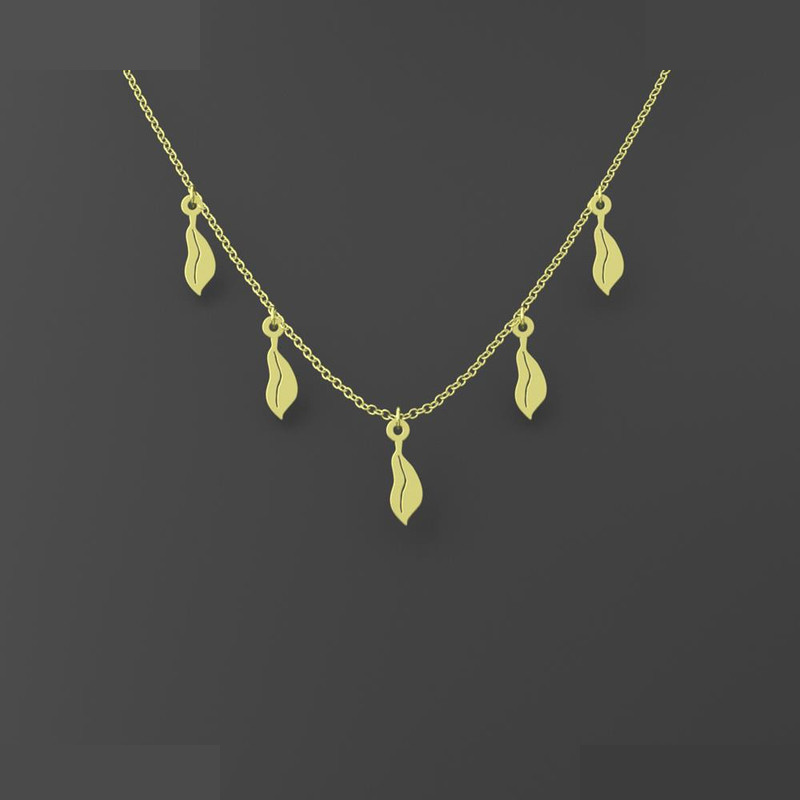 گردنبند طلا 18 عیار زنانه مدوپد مدل برگ کد RNA12078 گردنبند طلا 18 عیار زنانه مدوپد مدل برگ کد RNA12078