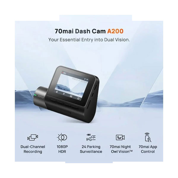 دوربین فیلم برداری خودروی سوِنتی مِی مدل 70mai dash cam A200 set دوربین جلو به همراه دوربین عقب دوربین فیلم برداری خودروی سوِنتی مِی مدل 70mai dash cam A200 set دوربین جلو به همراه دوربین عقب