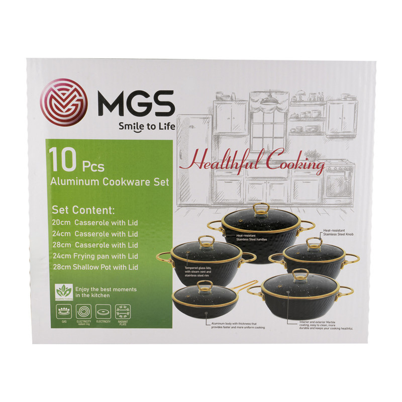 سرویس قابلمه و تابه گرانیت 10 پارچه ام جی اس مدل ماینز سرویس قابلمه و تابه گرانیت 10 پارچه ام جی اس مدل ماینز