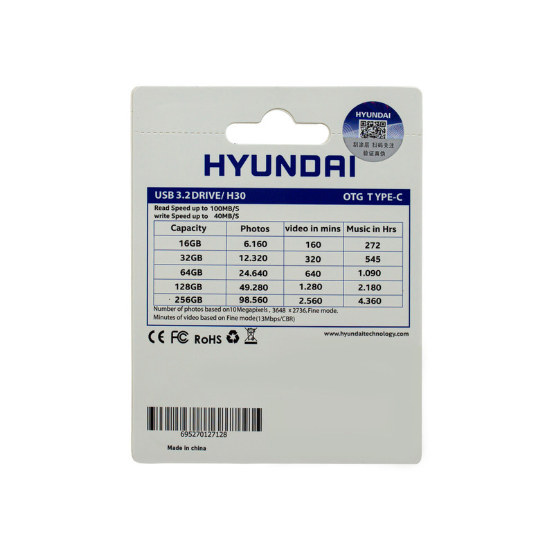 فلش مموری هیوندای مدل H30 3.2 ظرفیت 128 گیگابایت با رابط USB 3.2 فلش مموری هیوندای مدل H30 3.2 ظرفیت 128 گیگابایت با رابط USB 3.2