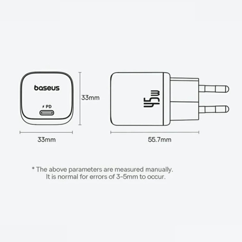 شارژر دیواری 45 وات بیسوس مدل PicoGo 45W شارژر دیواری 45 وات بیسوس مدل PicoGo 45W