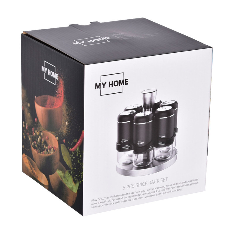 ست جا ادویه 6 پارچه مای هوم کد D به همراه استند ست جا ادویه 6 پارچه مای هوم کد D به همراه استند