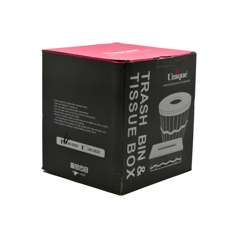 ست سطل و جای دستمال یونیک مدل فلزی کد 2929 ست سطل و جای دستمال یونیک مدل فلزی کد 2929