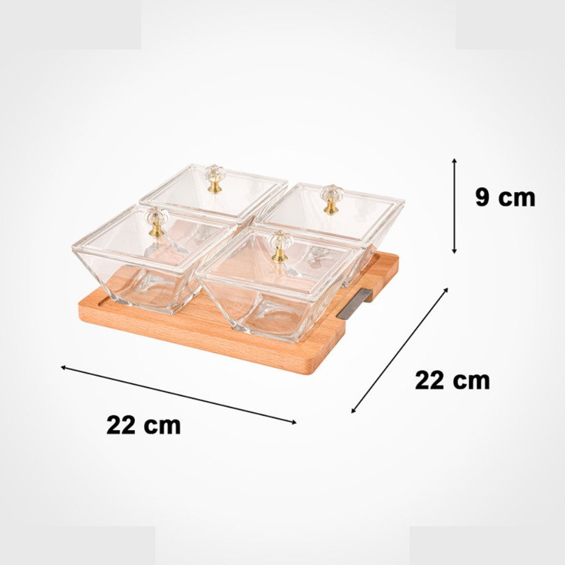 اردوخوری لیمون مدل مربع پایه چوبی کد FIDOKA-2243 مجموعه 4 عددی اردوخوری لیمون مدل مربع پایه چوبی کد FIDOKA-2243 مجموعه 4 عددی