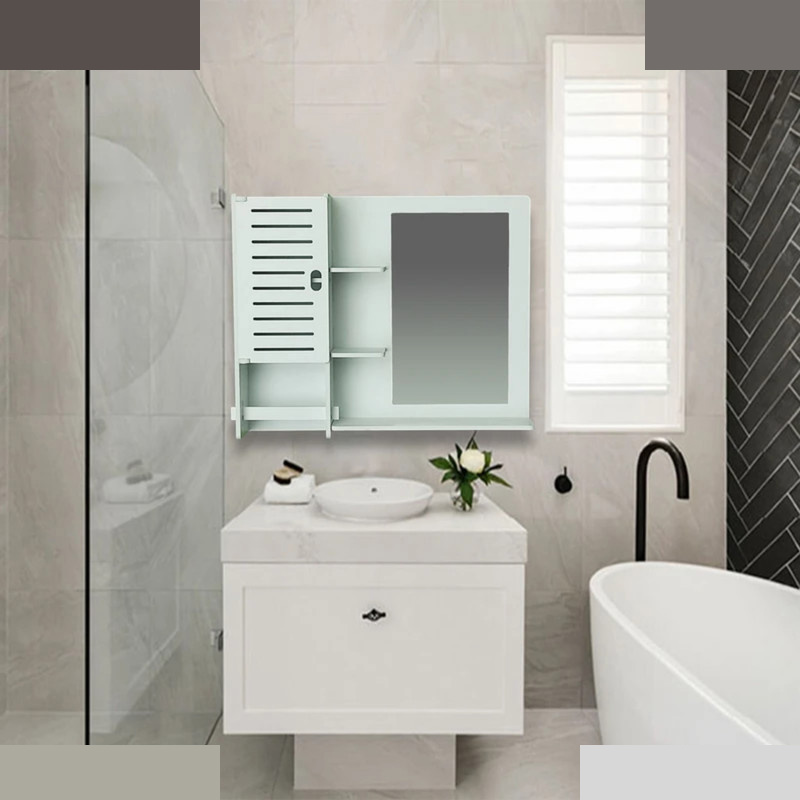 ست آینه و باکس سرویس بهداشتی خونه خاص مدل چپ سایز 56*46 سانتی متر