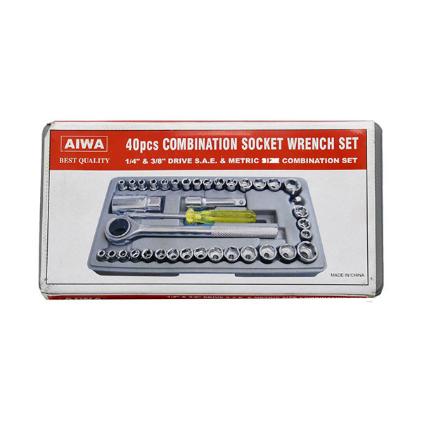 مجموعه 40 عددی آچار بکس و دسته آچار آیوا مدل AR-AW40 مجموعه 40 عددی آچار بکس و دسته آچار آیوا مدل AR-AW40