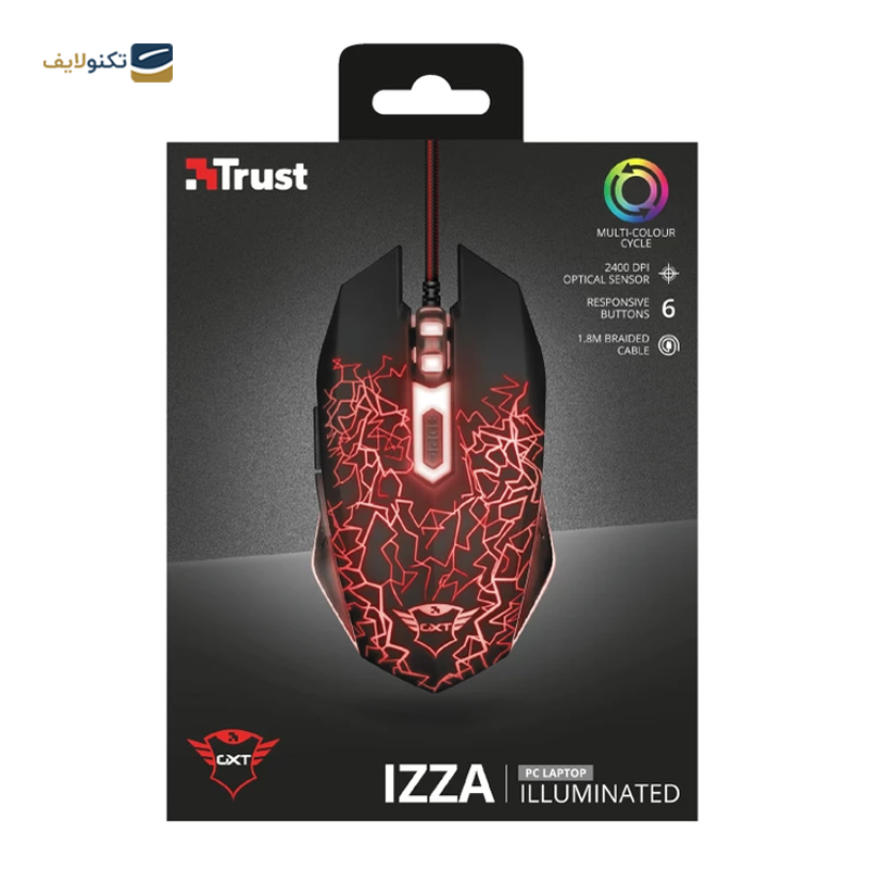 ماوس مخصوص بازی تراست مدل GXT 105 Izza Illuminated ماوس مخصوص بازی تراست مدل GXT 105 Izza Illuminated