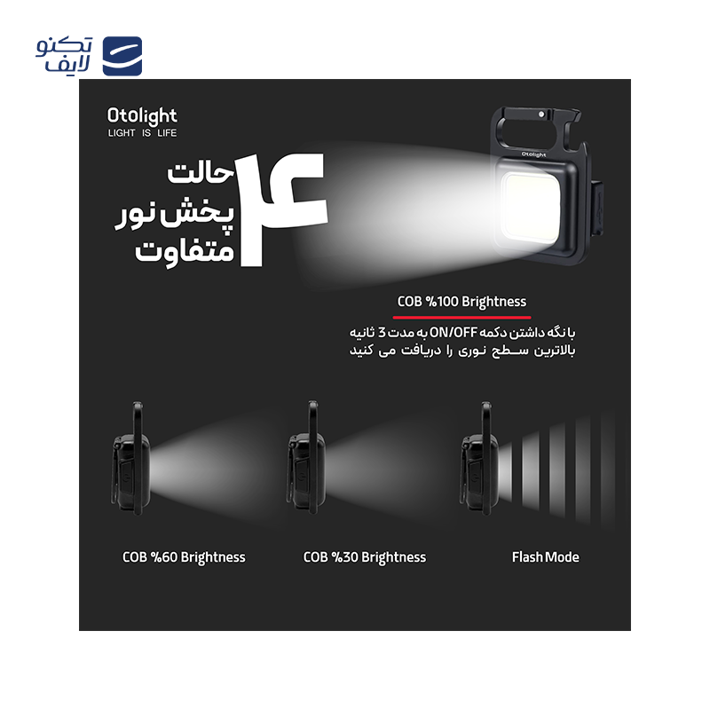 چراغ قوه اتولایت مدل چند منظوره کد KEYCHAIN چراغ قوه اتولایت مدل چند منظوره کد KEYCHAIN