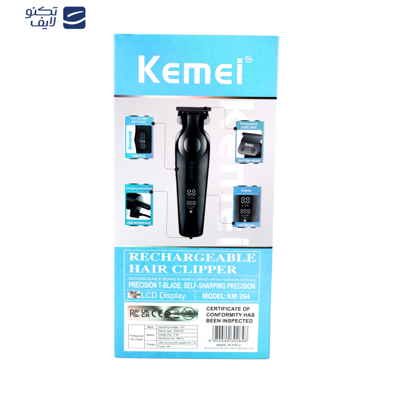 ماشین اصلاح موی سر و صورت کیمی مدل KM-264 ماشین اصلاح موی سر و صورت کیمی مدل KM-264