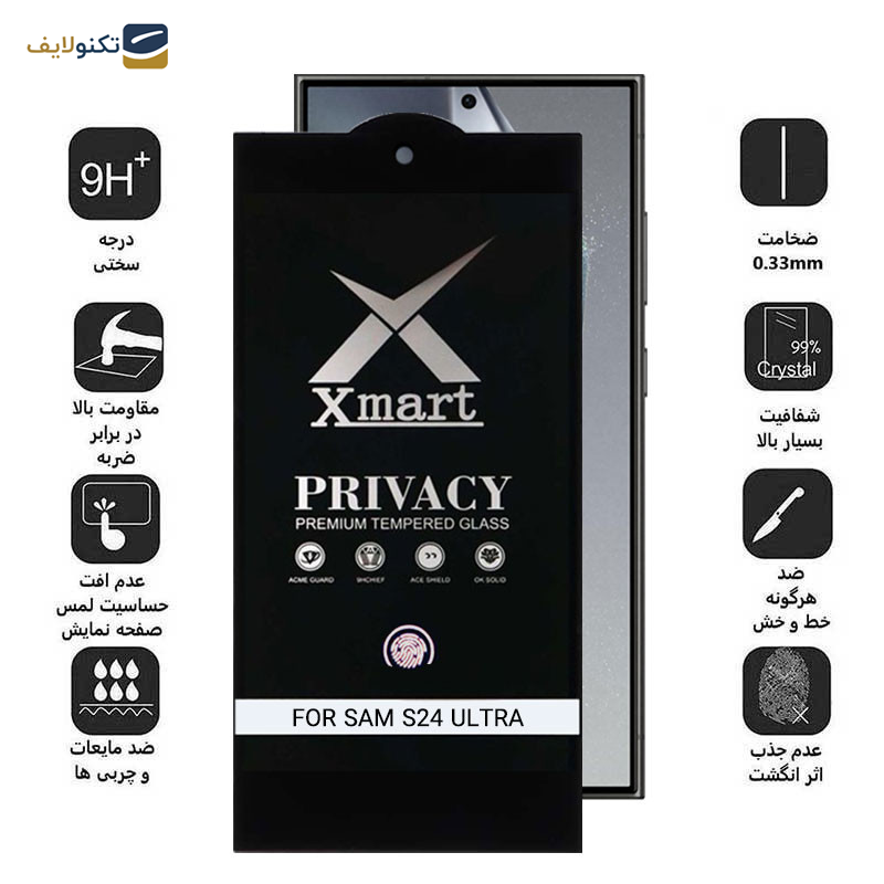 محافظ صفحه نمایش حریم شخصی اپیکوی مدل Xmart-Privacy Premium مناسب برای گوشی موبایل سامسونگ Galaxy S24 Ultra محافظ صفحه نمایش حریم شخصی اپیکوی مدل Xmart-Privacy Premium مناسب برای گوشی موبایل سامسونگ Galaxy S24 Ultra