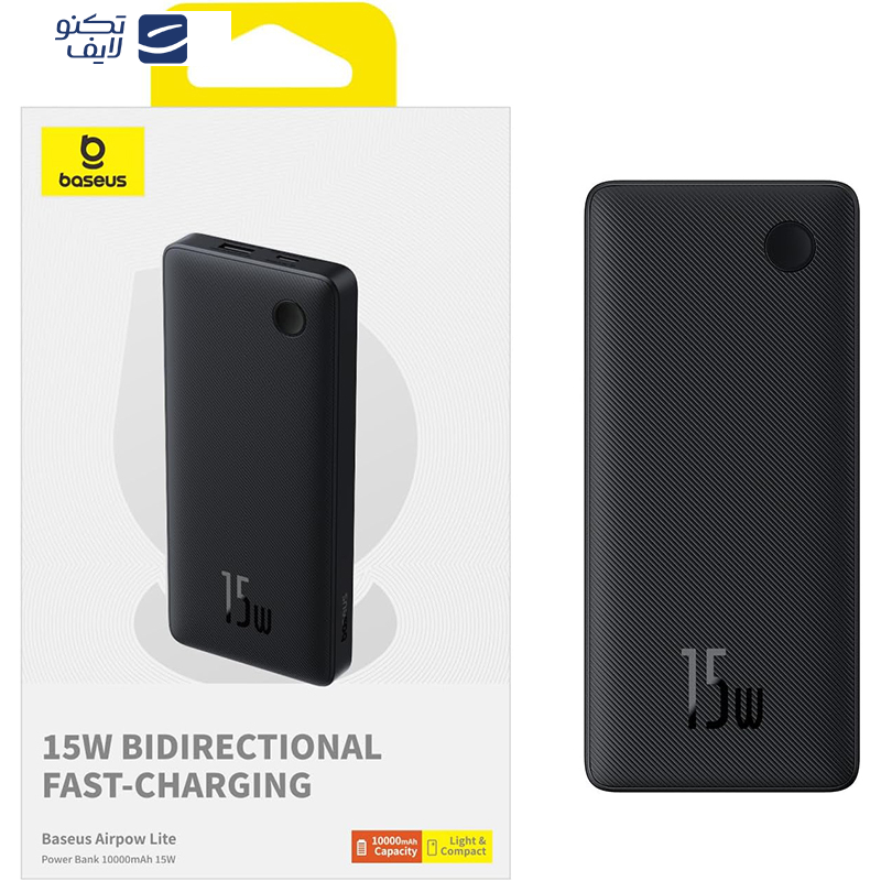 پاوربانک باسئوس 15 وات مدل Airpow Lite PPAP-10A Cosmic ظرفیت 10000 میلی آمپر ساعت پاوربانک باسئوس 15 وات مدل Airpow Lite PPAP-10A Cosmic ظرفیت 10000 میلی آمپر ساعت