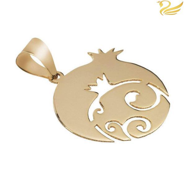 پلاک طلا 18عیار زنانه طرح انار و بته جقه پلاک طلا 18عیار زنانه طرح انار و بته جقه