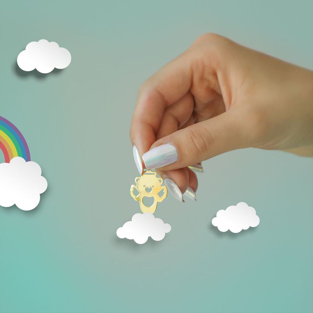 پلاک طلا زنانه طلا 18عیار طرح خرس بالدار پلاک طلا زنانه طلا 18عیار طرح خرس بالدار