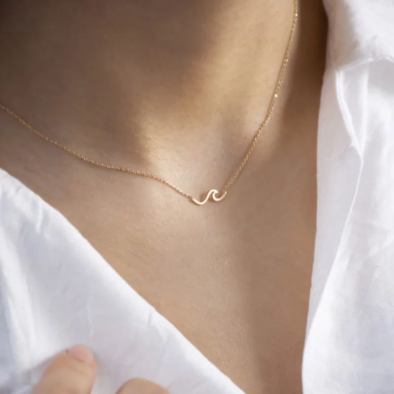 گردنبند طلا 18عیار طرح موج گردنبند طلا 18عیار طرح موج