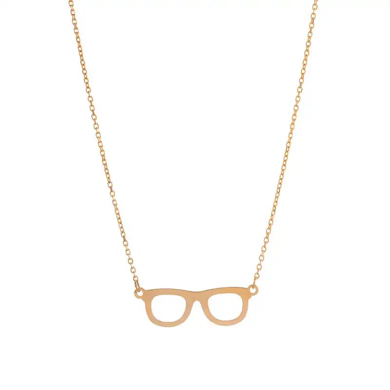 گردنبند طلا 18عیار طرح عینک گردنبند طلا 18عیار طرح عینک