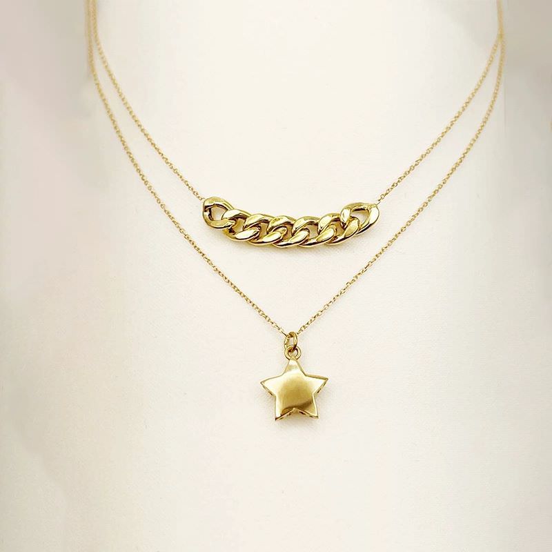 گردنبند طلا 18عیار طرح کارتیه تیفانی ستاره گردنبند طلا 18عیار طرح کارتیه تیفانی ستاره