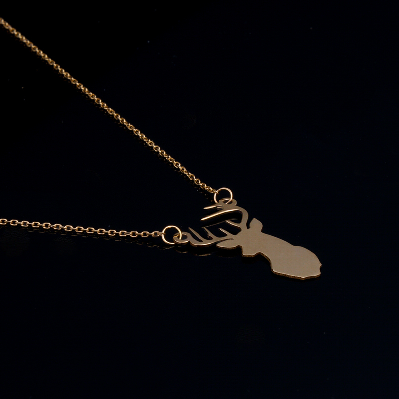 گردنبند طلا18 عیار طرح گوزن شوکا گردنبند طلا18 عیار طرح گوزن شوکا