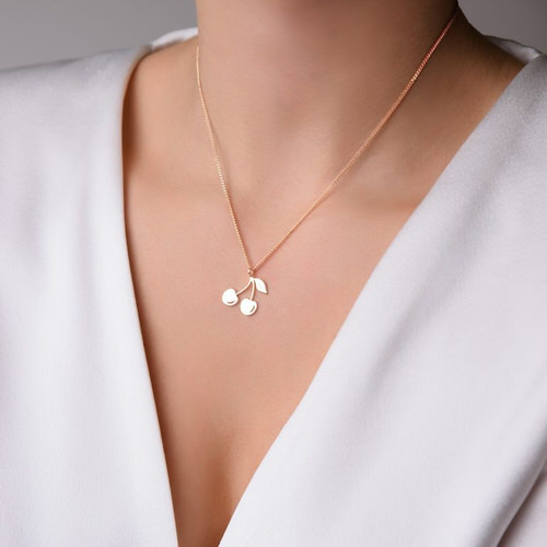 گردنبند طلا گیلاس 18 عیار گردنبند طلا گیلاس 18 عیار