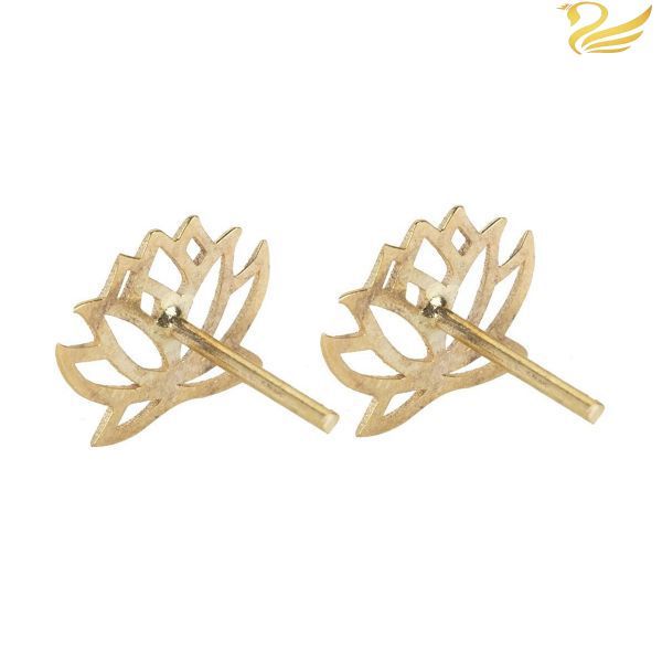 گوشواره طلا 18عیار طرح گل نیلوفر گوشواره طلا 18عیار طرح گل نیلوفر