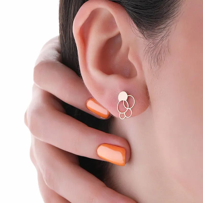 گوشواره طلا زنانه 18عیار طرح حبابی گوشواره طلا زنانه 18عیار طرح حبابی