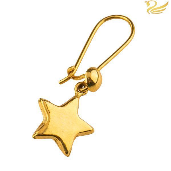 گوشواره طلا 18عیار آویز ستاره ریخته