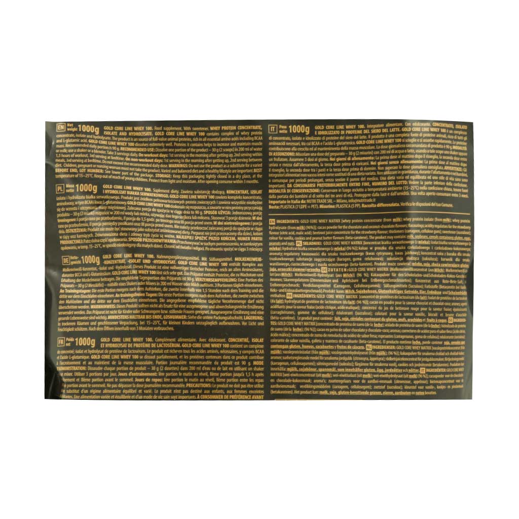 پودر کیسه ای پروتئین وی 100 گلد کر لاین ترک نوتریشن 1000 گرم پودر کیسه ای پروتئین وی 100 گلد کر لاین ترک نوتریشن 1000 گرم