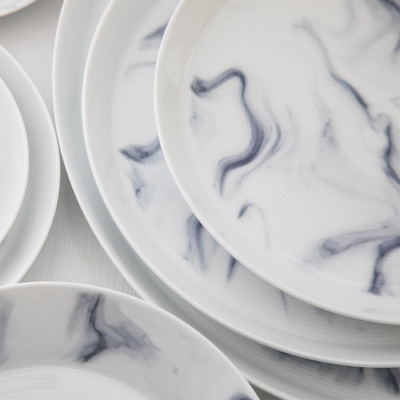 بشقاب غذاخوری زی مدل فرم اس 24 بلو استون درجه یک بسته شش عددی