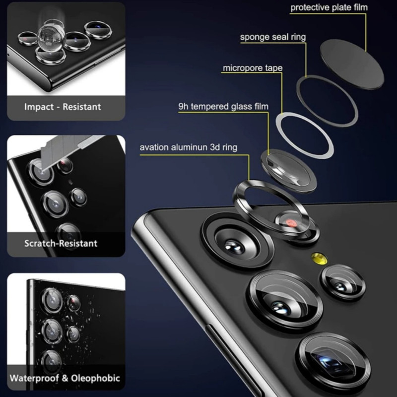 محافظ لنز دوربین شیشه ای اوجی مدل Crystal Shield مناسب برای گوشی موبایل سامسونگ Galaxy S24 Ultra محافظ لنز دوربین شیشه ای اوجی مدل Crystal Shield مناسب برای گوشی موبایل سامسونگ Galaxy S24 Ultra