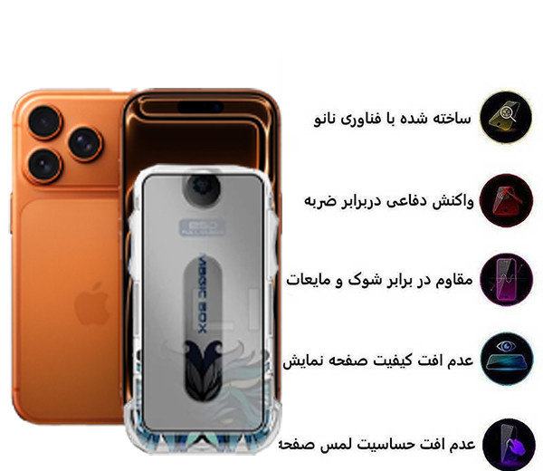 محافظ صفحه نمایش حریم شخصی اپیکوی مدل Lion Privacy Easy Install مناسب برای گوشی موبایل اپل iPhone 17 Pro / 17 / 16 Pro  به همراه کیت نصب محافظ صفحه نمایش حریم شخصی اپیکوی مدل Lion Privacy Easy Install مناسب برای گوشی موبایل اپل iPhone 17 Pro / 17 / 16 Pro  به همراه کیت نصب