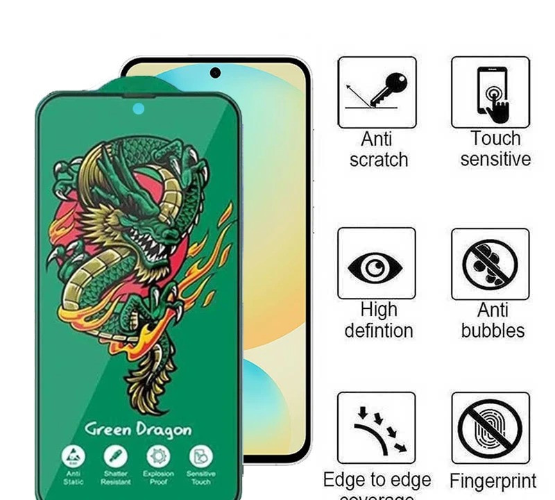 محافظ صفحه نمایش اپیکوی مدل Green Dragon ExplosionProof مناسب برای گوشی موبایل سامسونگ Galaxy S25 FE/ A55/ A35 محافظ صفحه نمایش اپیکوی مدل Green Dragon ExplosionProof مناسب برای گوشی موبایل سامسونگ Galaxy S25 FE/ A55/ A35