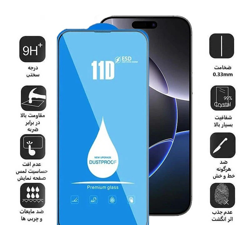 محافظ صفحه نمایش اپیکوی مدل Blue ESD مناسب برای گوشی موبایل اپل iPhone 17 / 16 Pro محافظ صفحه نمایش اپیکوی مدل Blue ESD مناسب برای گوشی موبایل اپل iPhone 17 / 16 Pro