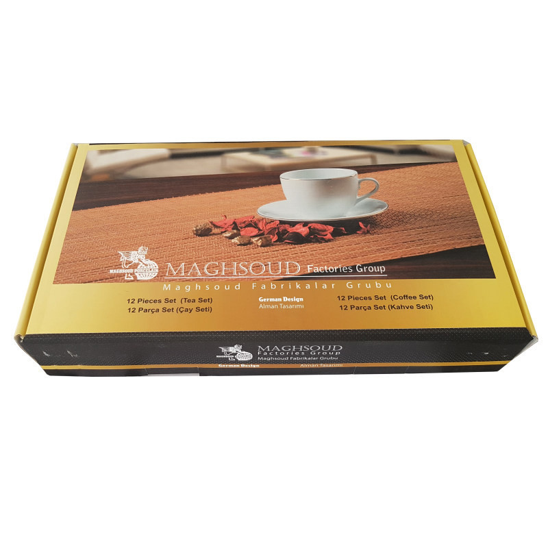 ست فنجان و نعلبکی  12 پارچه مقصود مدل لب طلای دانمارکی