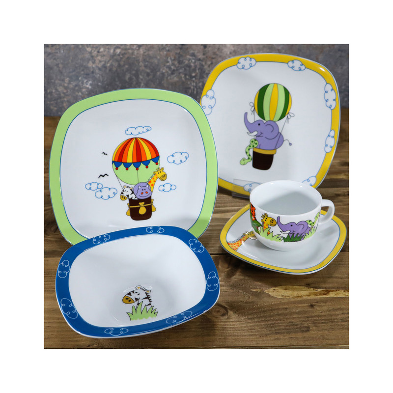 سرویس غذاخوری 5 پارچه کودک چینی زرین سری کواترو مدل ساوانا درجه عالی