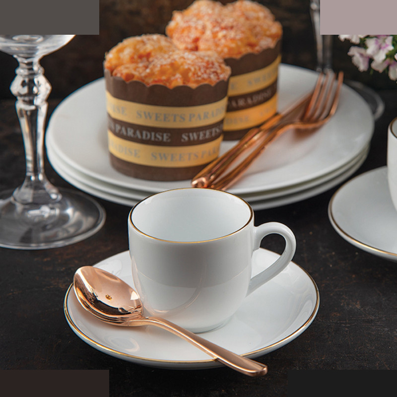 ست فنجان و نعلبکی 12 پارچه قهوه خوری چینی زرین ایران مدل ایتالیا 6 زرین درجه سه