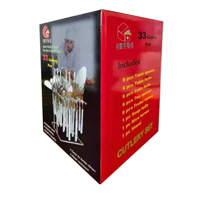 سرویس قاشق و چنگال 33 پارچه جی فی نی مدل D-WOOD