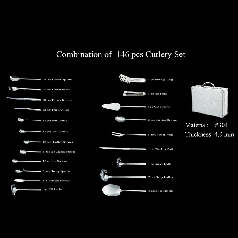 سرویس قاشق و چنگال 146 پارچه جی فی نی مدل DA063 سرویس قاشق و چنگال 146 پارچه جی فی نی مدل DA063