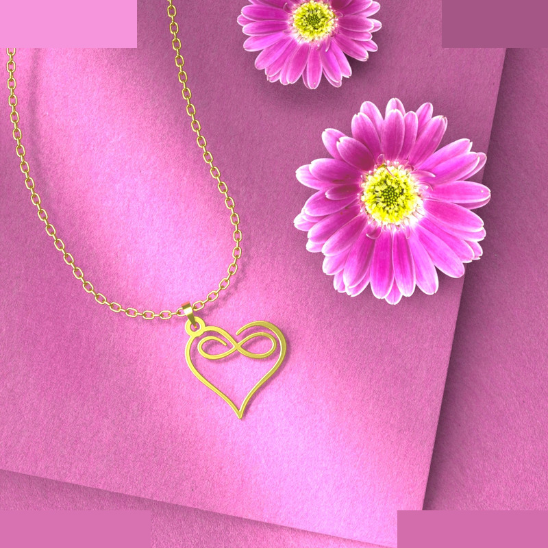 گردنبند طلا 18 عیار زنانه مدوپد مدل قلب کد E3-1-1255