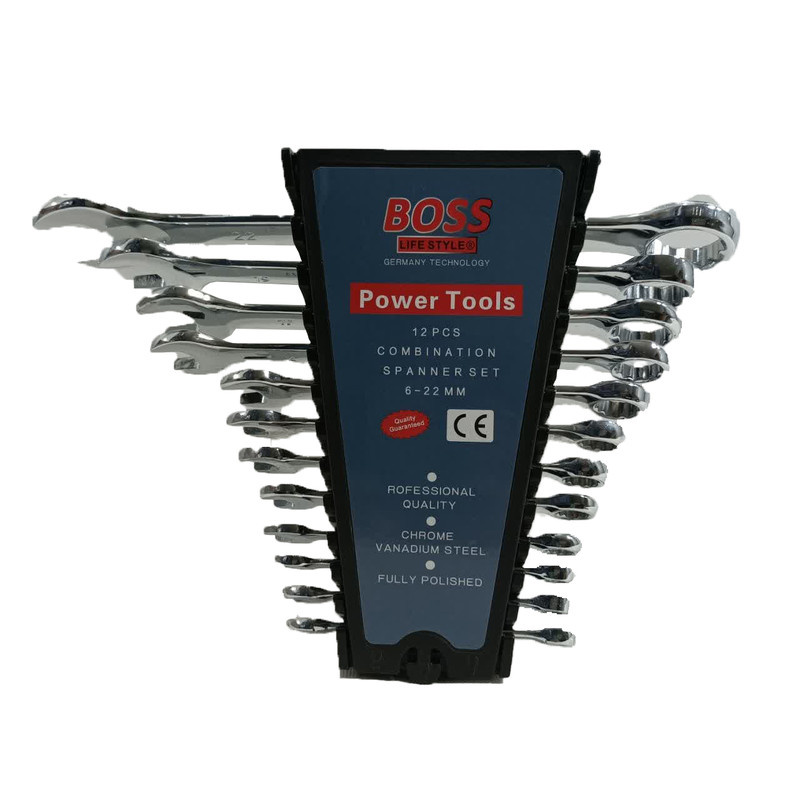 آچار یکسر تخت و یکسر رینگی باس مدل 6-22mm مجموعه 12 عددی آچار یکسر تخت و یکسر رینگی باس مدل 6-22mm مجموعه 12 عددی