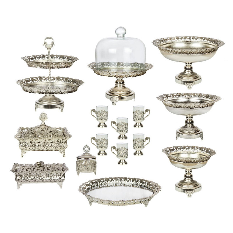 ست پذیرایی پانزده پارچه چشمه نور مدل B8085-C ست پذیرایی پانزده پارچه چشمه نور مدل B8085-C