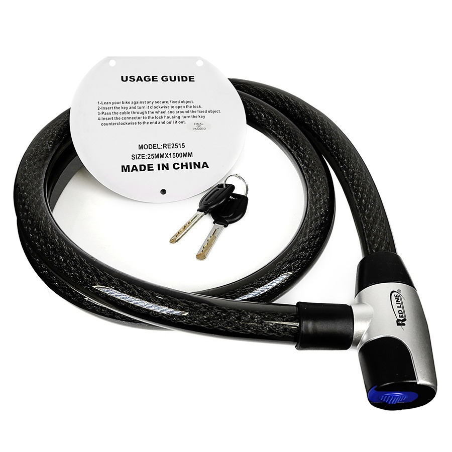 قفل کابلی موتور سیکلت ردلاین مدل RE2515 قفل کابلی موتور سیکلت ردلاین مدل RE2515