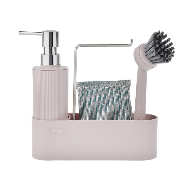 مخزن مایع ظرفشویی لیمون کد RM2124 به همراه استند و فرچه