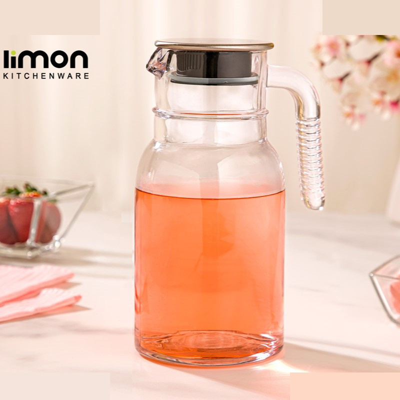 پارچ لیمون مدل شیشه ای درب استیل کد H2349 پارچ لیمون مدل شیشه ای درب استیل کد H2349