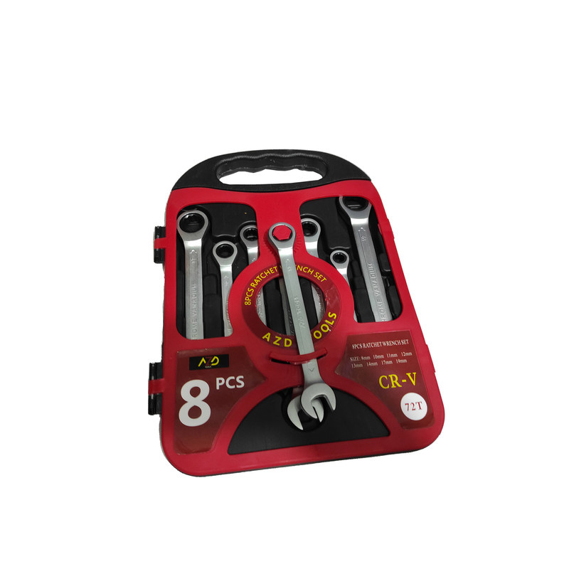 آچار یکسر تخت و یکسر رینگی  ای زد دی مدل SMT-8PCS-RATCHETWERECH SET مجموعه 8 عددی