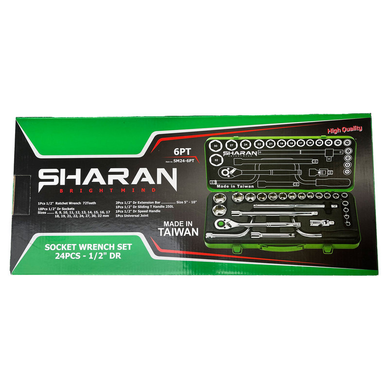 آچار بکس شاران مدل SM24-6PT مجموعه 24 عددی آچار بکس شاران مدل SM24-6PT مجموعه 24 عددی