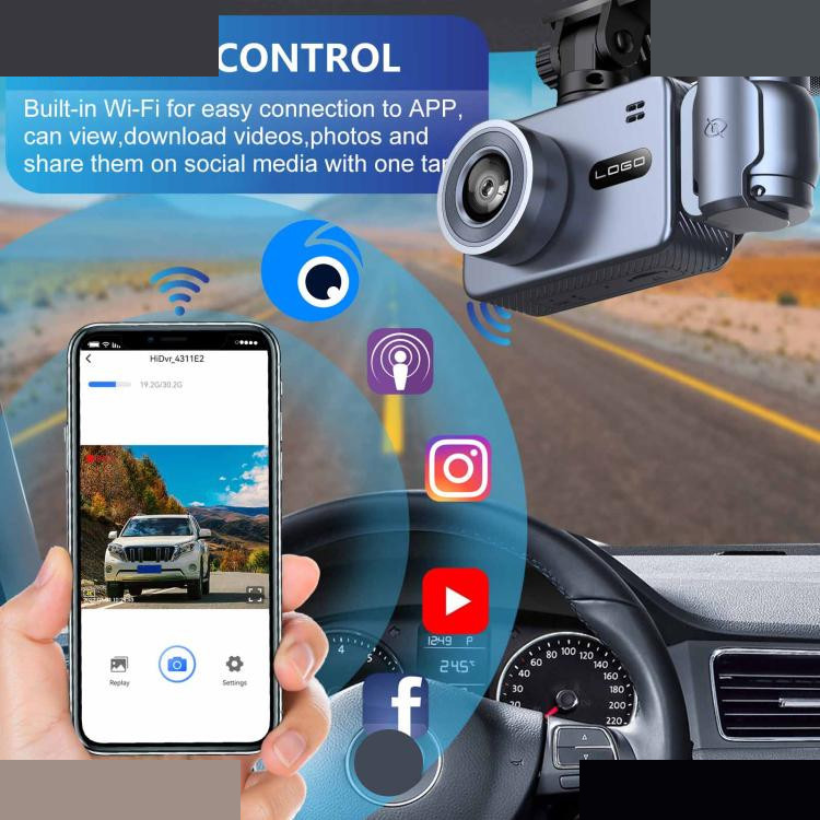 دوربین ثبت وقایع خودرو بلک باکس مدل CDR509-4K+WiFi به همراه دوربین عقب دوربین ثبت وقایع خودرو بلک باکس مدل CDR509-4K+WiFi به همراه دوربین عقب
